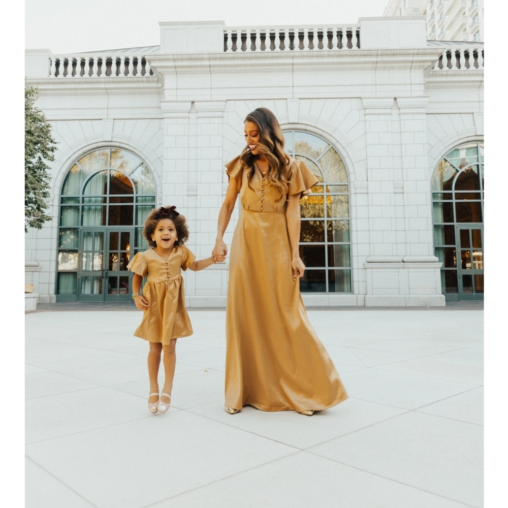 Ivy City Co Gold Maxi Dress